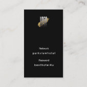 Moderne Wifi Logo QR Code op zwart Visitekaartje (Achterkant)