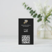 Moderne Wifi Logo QR Code op zwart Visitekaartje (Staand voorkant)