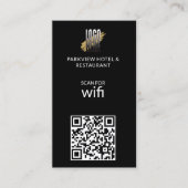 Moderne Wifi Logo QR Code op zwart Visitekaartje (Voorkant)