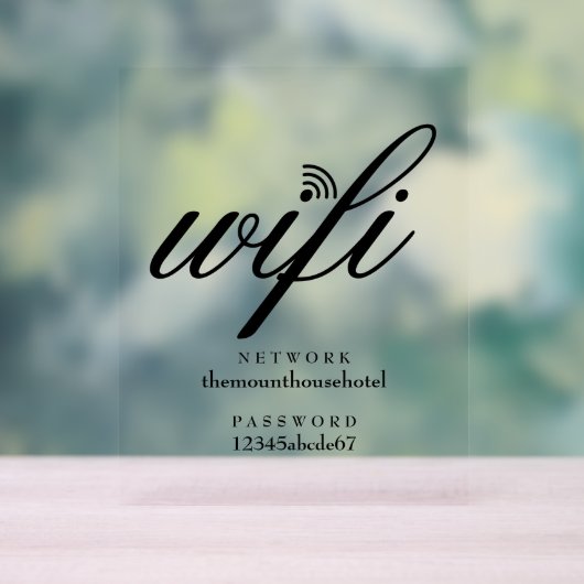 Moderne Wifi-netwerk- en wachtwoordaanmelding Acryl Bord (Neutraal)