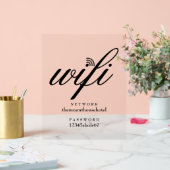 Moderne Wifi-netwerk- en wachtwoordaanmelding Acryl Bord (Huwelijk)