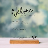 Moderne WiFi-netwerkwachtwoord Gastinformatie Acryl Bord (Neutraal)