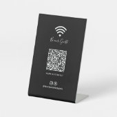 Moderne Wifi QR-code Social Media Bord Reclamebord Met Voetstuk (Voorkant)