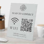 Moderne Wifi-wachtwoord & netwerk | QR-code logo Reclamebord Met Voetstuk (Insitu)