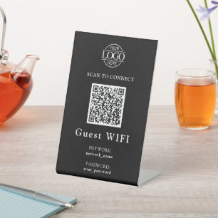 Moderne Wifi-wachtwoord & Netwerk Zakelijke QR-c Reclamebord Met Voetstuk