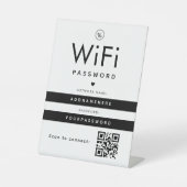 Moderne WiFi-wachtwoordcode Business Logo QR Code Reclamebord Met Voetstuk (Voorkant)