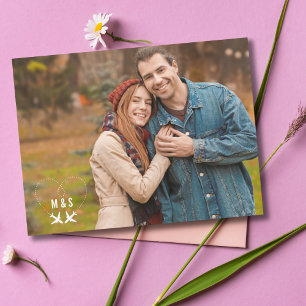 Moderne Wij Zijn Verliefd Hart Verloving Info Foto Briefkaart