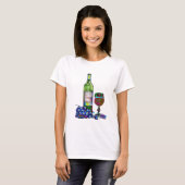Moderne wijn en druiven t-shirt (Voorkant volledig)