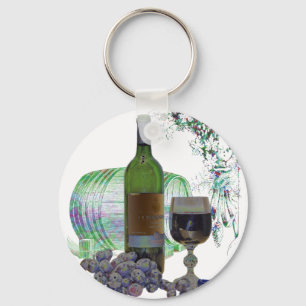 Moderne wijn- en Graankunst Sleutelhanger