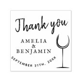 Moderne wijn Glass Dank je huwelijk Zelfinktende Stempel (Design)