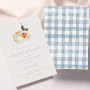 Moderne Wijn & Kaas Bruids Brunch Picknick Kaart