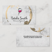 Moderne wijn Logo | wijnvlek Visitekaartje (Voorkant / Achterkant)