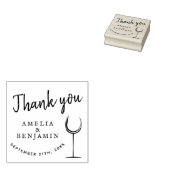 Moderne wijnglas typografie Dank u bruiloft Rubberstempel (Gestempeld)