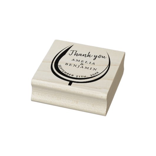 Moderne wijnglas typografie Dank u bruiloft Rubberstempel (Stempel)
