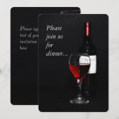 Moderne wijnglazen en flessen kaart (Voorkant / Achterkant)