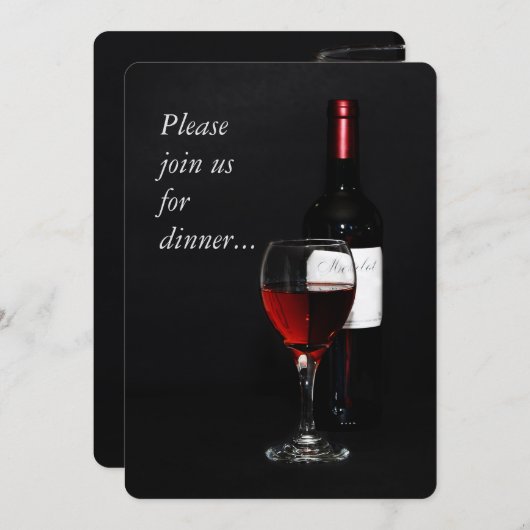 Moderne wijnglazen en flessen kaart (Voorkant / Achterkant)