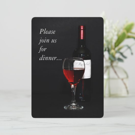 Moderne wijnglazen en flessen kaart (Staand voorkant)