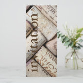 moderne wijnkurken - vrijgezellenfeest voor wijnbe kaart (Staand voorkant)