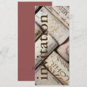 moderne wijnkurken - vrijgezellenfeest voor wijnbe kaart (Voorkant / Achterkant)