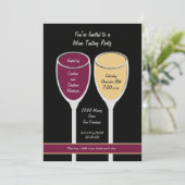 Moderne wijnproeverij uitnodiging (Staand voorkant)