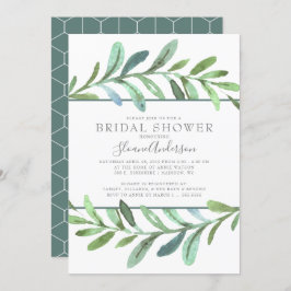 Moderne wijnstokken Botanische bruids douche uitno Kaart