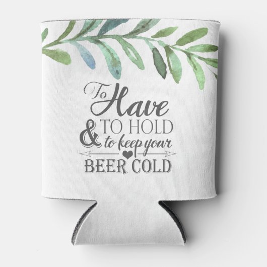 Moderne wijnstokken Botanische bruiloft gunst Blikjeskoeler (Voorkant)