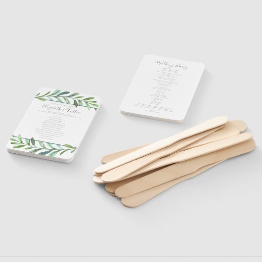 Moderne wijnstokken Botanische bruiloft programma  Handwaaier (Niet-gemonteerd)