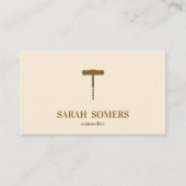 Moderne wijnvlek Kurkentrekker Sommelier Bartender Visitekaartje (Voorkant)