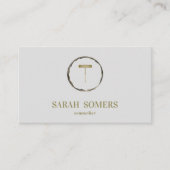 Moderne wijnvlek Kurkentrekker Sommelier Bartender Visitekaartje (Voorkant)