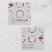 Moderne wijnvlek vierkante visitekaartje (Voorkant / Achterkant)