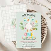 Moderne Wijze Een Gekke Gans 1e Verjaardag Kaart