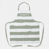 Moderne wijze groen en witte strepen aangepaste na schort (Voorkant)