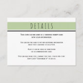 Moderne wijze groene bruiloft details informatiekaartje (Voorkant)