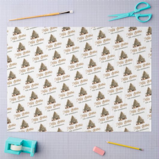 Moderne wijze groene en koperen kerstboom tissuepapier (Craft)