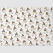 Moderne wijze groene en koperen kerstboom tissuepapier (Voorkant)