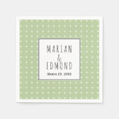 Moderne wijze groene geometrische typografie bruil servet (Voorkant)