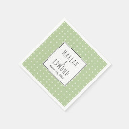 Moderne wijze groene geometrische typografie bruil servet