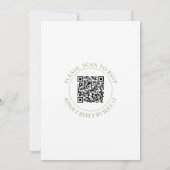 Moderne wijze groene kalligrafie QR code bruiloft Kaart (Achterkant)