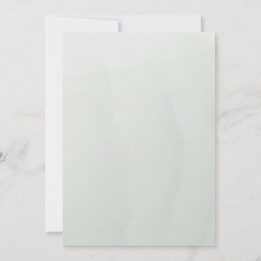 Moderne Wijze Groene Krans Witte Bloemen Bruiloft Kaart (Achterkant)