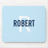 Moderne wijze groene mannen monogram naam muismat (Voorkant)