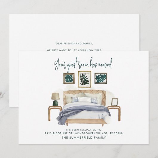 Moderne wijziging van adresverplaatsing aankondiging (Voorkant / Achterkant)