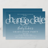 Moderne wijziging van Datum Blauwe Ombre Graduatio Kaart (Voorkant / Achterkant)