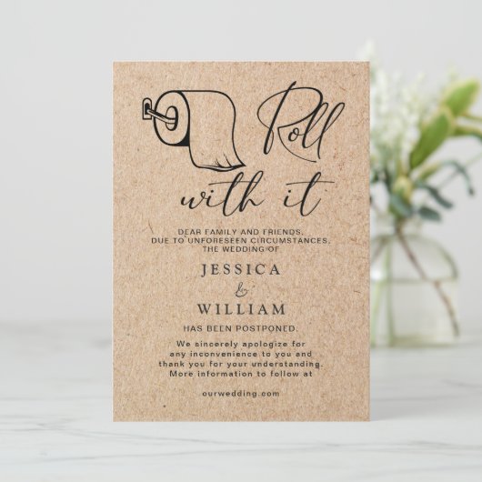 Moderne wijziging van datum uitgesteld geannuleerd kaart (Staand voorkant)