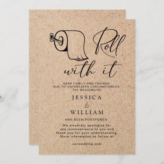 Moderne wijziging van datum uitgesteld geannuleerd kaart (Voorkant / Achterkant)