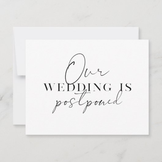 Moderne Wijziging Van Plannen Trouwuitstel Aankondiging (Voorkant)