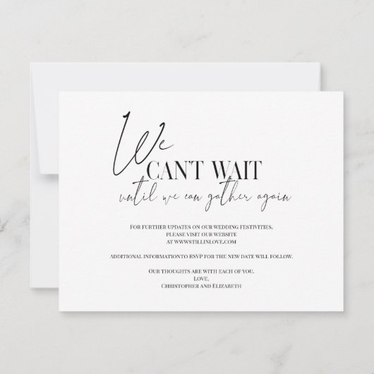 Moderne Wijziging Van Plannen Trouwuitstel Aankondiging (Achterkant)