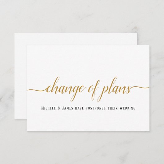 Moderne wijziging van plannen Vertrouwdatum uitste Aankondiging (Voorkant / Achterkant)