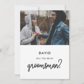 Moderne 'Wil je mijn bruidsjonker zijn' fotokaart Kaart (Voorkant)