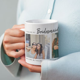 Moderne Wil je mijn bruidsmeisje zijn? | Fotocolla Koffiemok