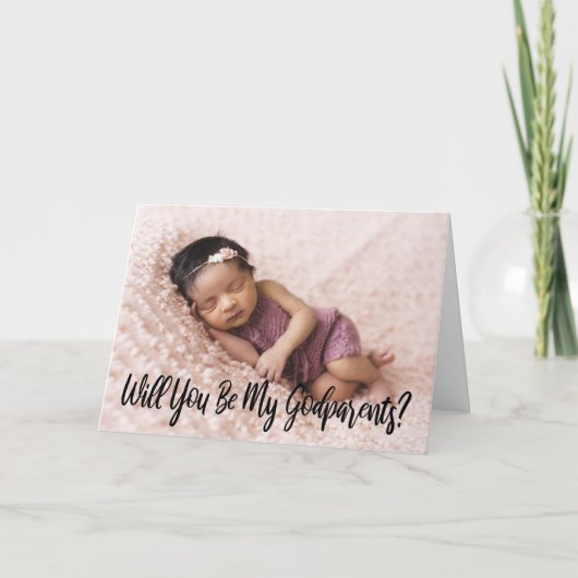 Moderne wil je mijn peetouders foto zijn kaart (Voorkant)